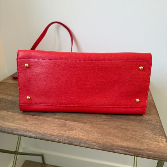 Lauren Ralph Lauren Red Leather Zip Satchel Crossbody (NWT) - Picture 10 of 10